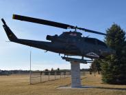 Town of Merton war helicopter at the North Lake Fire Department.